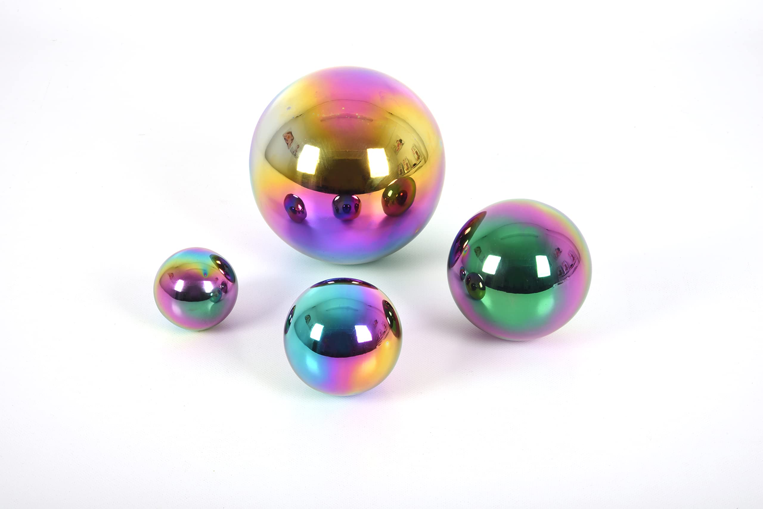 TickiT - 72221 Sensory Reflective Balls - Color Burst - Set Of 4 - Ages 0m+ - Mirrored, Iridescent Spheres For Babies And Toddlers - Calming Sensory Toy
