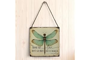 Vintage Garden Signs Wall Decor Dragonfly gifts for Women Men Friend Rustic Art for Home Gate GardenRestaurants Cafes Patio P
