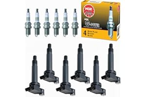 Yoshi Motors UF267 Ignition Coil Pack & NGK Spark Plug Replacement For Toyota Highlander Camry Sienna Avalon Lexus ES330 GS300 ES300 RX300 RX400H 3.0L 3.3L V6 2001 2002 2003 2004 2005 2006 2007 2008