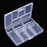 Mini 6 Grids 2-Pack Plastic Organizer Box Storage Container for Jewelry Fishing Tackles Earring Nail Rhinestones Beads Art DIY Crafts Organizer Clear