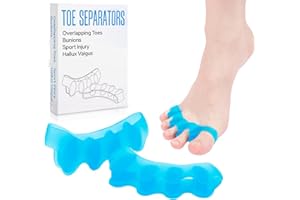 KTSAY 2PCS Silicone Toe Spacers for Women & Men - Toe Separators for Bunion Relief, Hammer Toe, Plantar Fasciitis & Pedicures | Includes Metatarsal Pad & Therapeutic Yoga Cushion for Foot Pain(Blue)