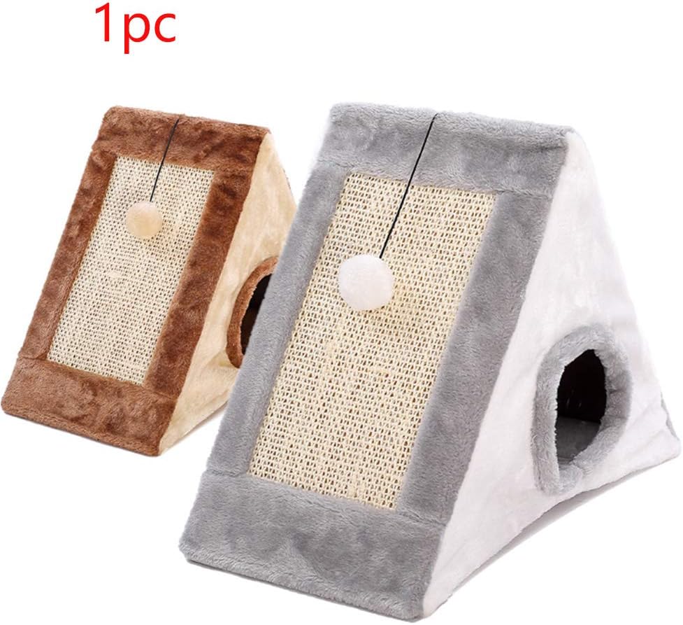 UXELY Cat Cave, Kitty Cave with Scratching Board, Durable Small Cats Triangle Toy Bed Playhouse : Pet Supplies