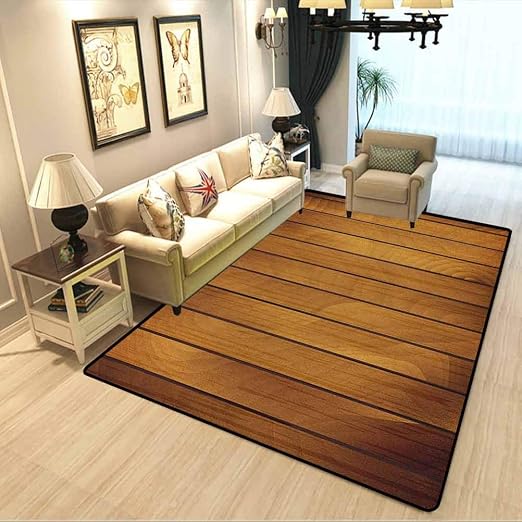 Amazon Com Brown Couple Bedroom Carpet Wooden Plank Texture Tree Timber Floor Vintage Style Natural Illustration Home Decoration Carpet Dark Brown Pale Brown W6 5xl8 Feet Kitchen Dining