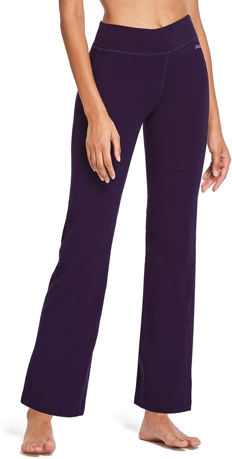 BALEAF Women's Bootcut Regular/Tall High Waisted Yoga Pants Bootleg Jazz Cotton Pants : Clothing