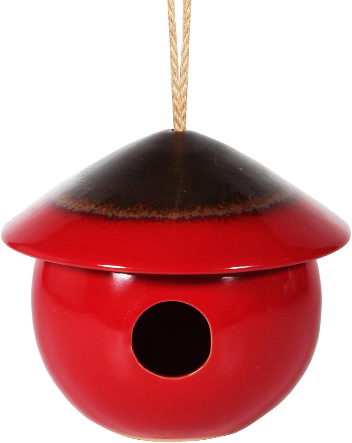 Tenforie Birdhouse Ceramic Hanging Birdhouses Bird Hut Hanging Outdoor Birdhouse for Wild Birds, Finch, Cardinal, and Bluebird (a - Red) : Garden & Outdoor