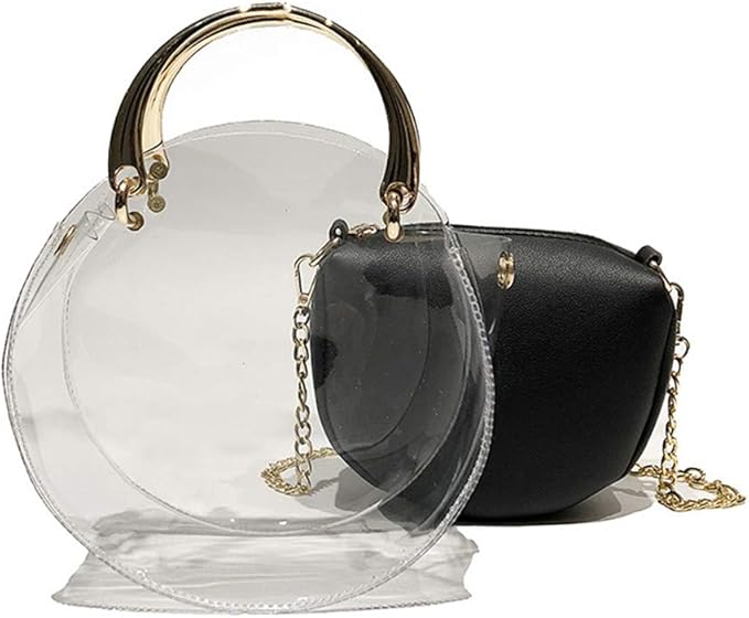 Round Clear Crossbody Bag Messenger Handbag Tote Shoulder