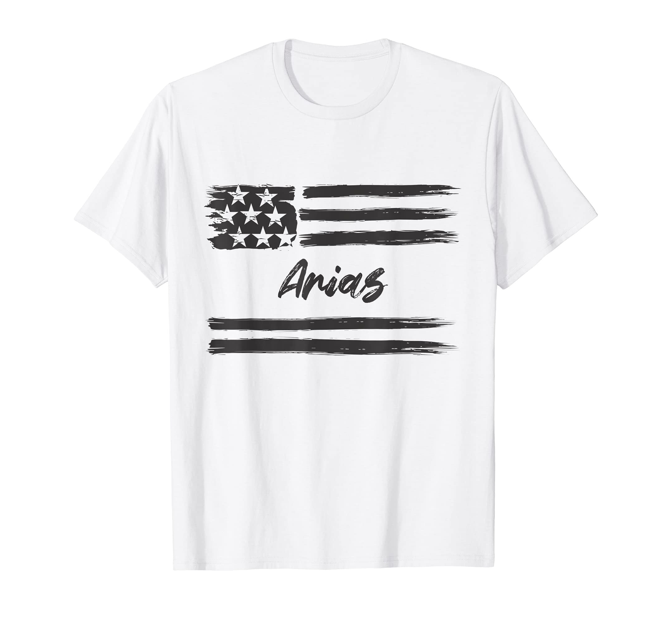 Arias - Personalized Name, Stars and Stripes, USA Flag T-Shirt