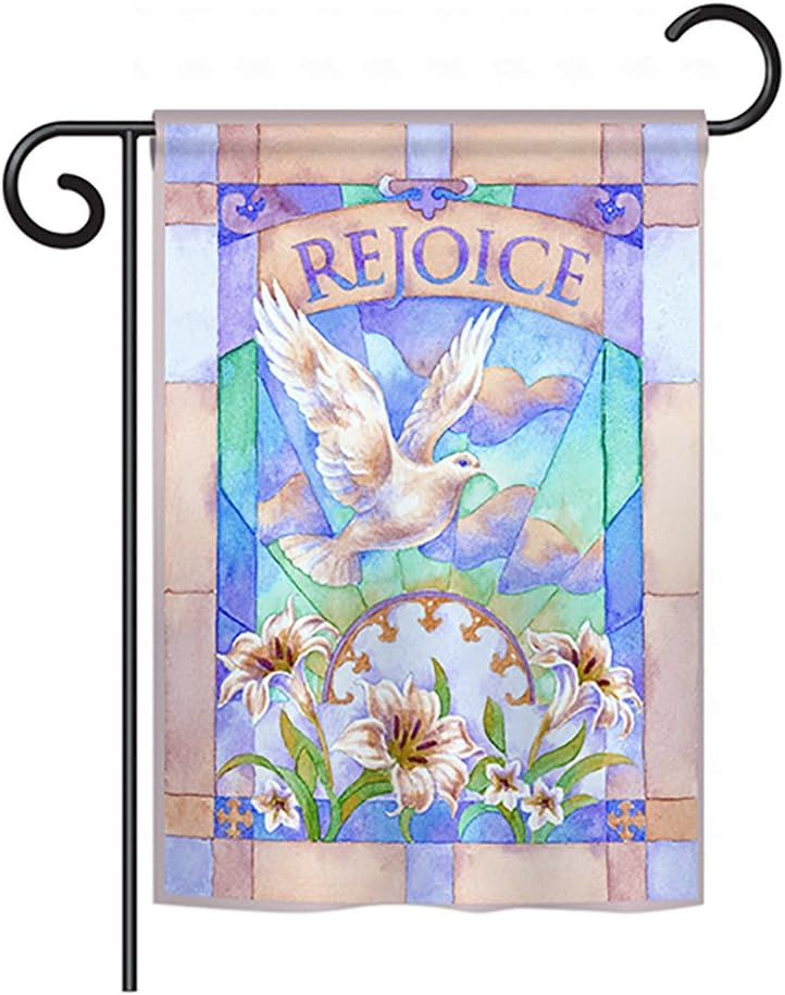Breeze Decor G153042-BO Rejoice Spring Easter Decorative Vertical Garden Flag, 13"x 18.5", Multi-Color