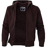 Facitisu Heavyweight Sherpa Lined Fleece Hoodie Sweatshirts for Men Winter Zip Plus Size Jacket