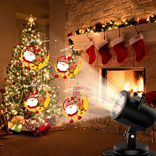 AICHESON Lightshow Projection 12 Slides Christmas Led Projector Outdoor Indoor-Animated Decorative Holiday Waterproof, 2Slides, Black - Thumbnail 3