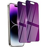 Ifaeveus 2 Pack Privacy Screen Protector for iPhone 14 Pro Max Purple | Tempered Glass 6.7inch Private Saver Anti-Spy Eye Protection Anti-Scratch Full Coverage
