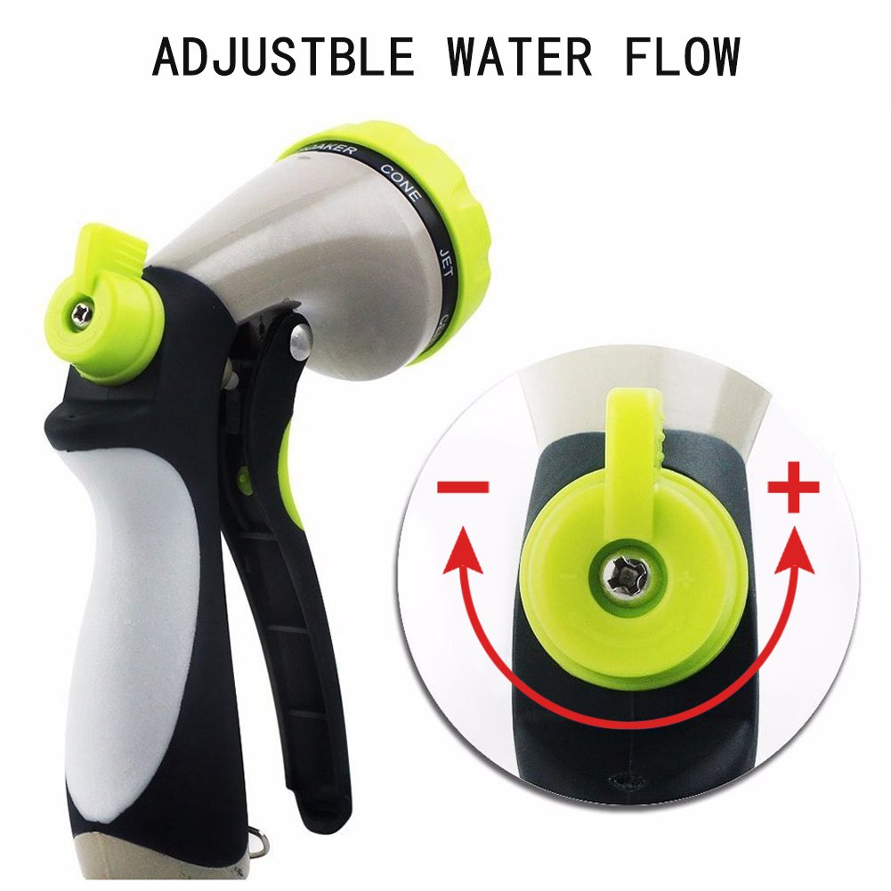 SuperArt Water Spray Nozzle for Garden Hose-Heavy Duty Spray Nozzle 8 Functions Spray Nozzle for Gardening, Cleaning & Car Washing