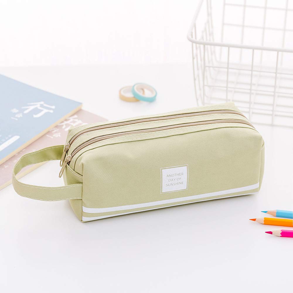 Pencil Pouch, Big Capacity Pencil Pen Case with Handle, Canvas Bag Stationery Box for Student Office College Middle School High School