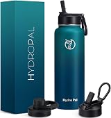 HydroPal Vacuum Insulated Bottle 1200ml 2 Lids Straw Spout BPA Free