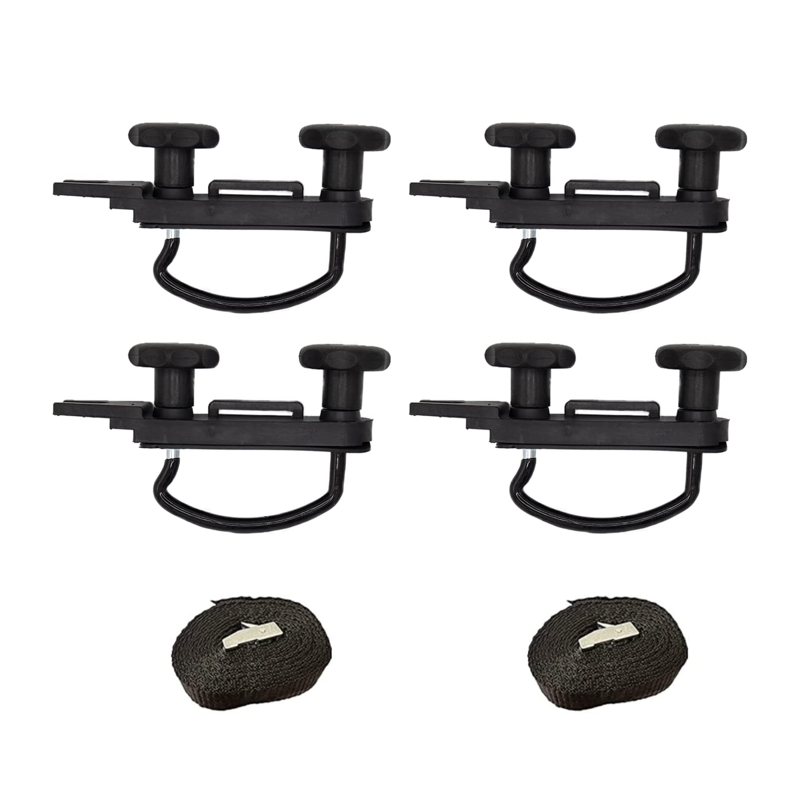 Photo 1 of Cheerock 4Pcs Universal Roof Box U Metal Bolt Clamps Car Mounting Bracket Mounting Fitting U Clips Kit Rooftop Cargo Carrier Rack Bolts 85mm Internal Width with 8 Lock Nuts and 2 Straps
