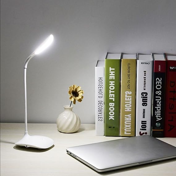 PETRICE Portable Flexible Rechargable LED Table Lamp with Eye Care 3 Level Brightness and Touch Sensor (Multicolour)