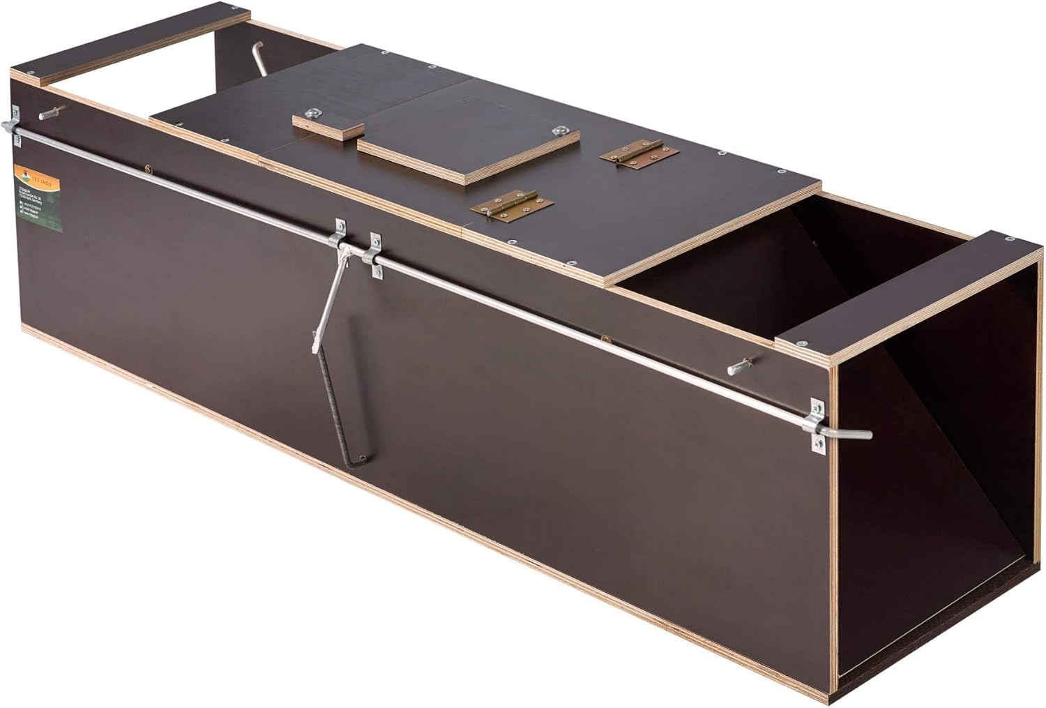 123jagd Katzenfalle Lebendfalle 100 x 25 x 27 cm Holz Marderfalle mit Lockmittel Tierfalle Lockstoff Kastenfalle