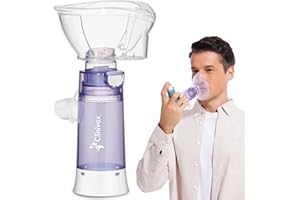 Clinivox Inhaler Spacer for Adults, Spacer for Inhaler with Silicone Mask, Anti-Static Chamber & Exhalation Valve, Enhanced Medication Delivery, Easy to Use & Clean
