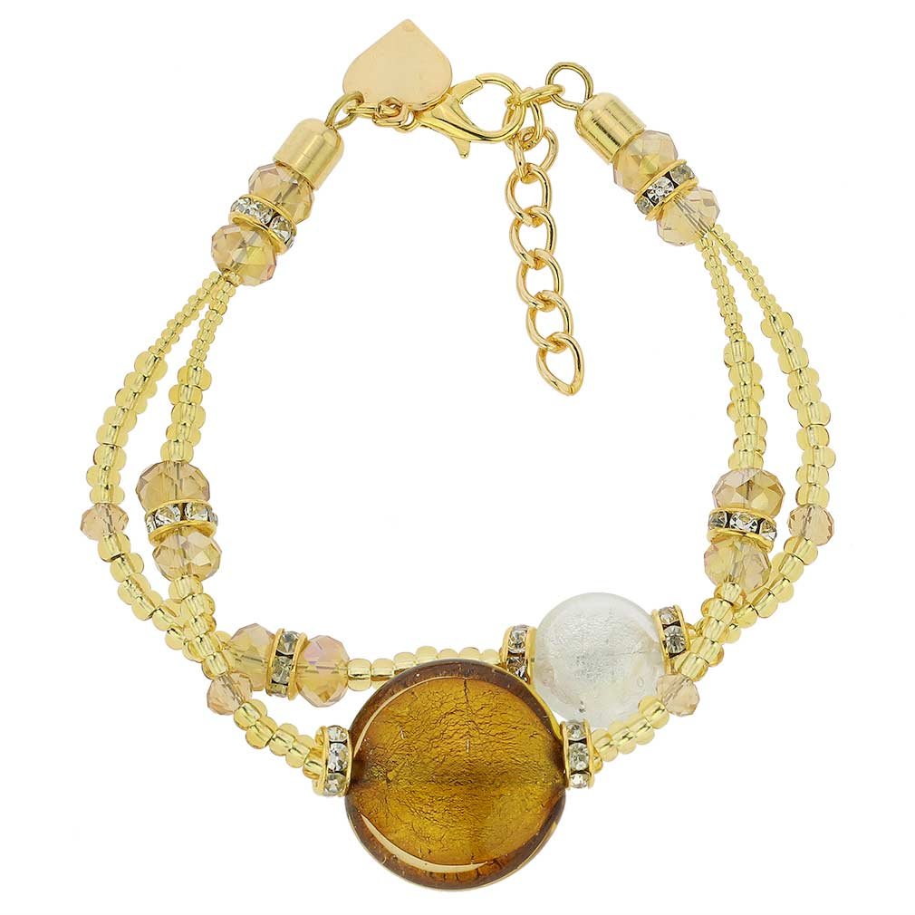 Glass Of Venice Murano Glass Adelina Bracelet - Topaz Gold