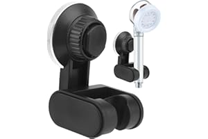Shower Head Holder Suction Cup,Bathroom Suction Cup Handheld ShowerHead Bracket,Shower Head Support Bracket Side Hook Wall Mo