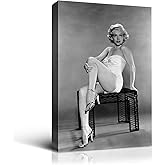 Denozer Marilyn Monroe Canvas Wall Art Poster 12 x 18 inch Classic Movie Stars Painting Home Decor Female Portrait Artwork for Living Room Bedroom
