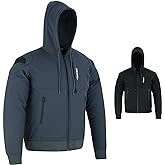 PROFIRST Motorcycle Armored Hoodie for Men with CE Armor Protective Fleece Riding Softshell Jacket