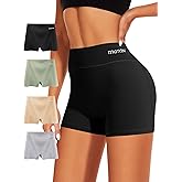 MIOTAN Boy Shorts Underwear for Women High Waisted Panties Cotton Boxer Briefs Full Coverage 4 Pack