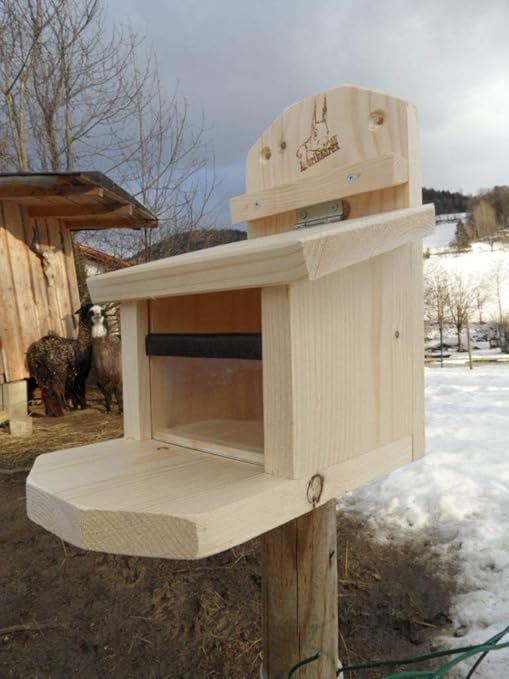 Arbrikadrex Massives, stabiles Eichhörnchen Futterhaus Futterstation Futterautomat Made in Germany (Bayrischer Wald), aus bay