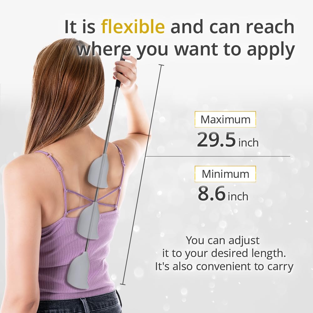 ROUNDS Cream Applicator for Back Redesign Lotion applicator Telescopic Stick Ointment Body Oil Medicine