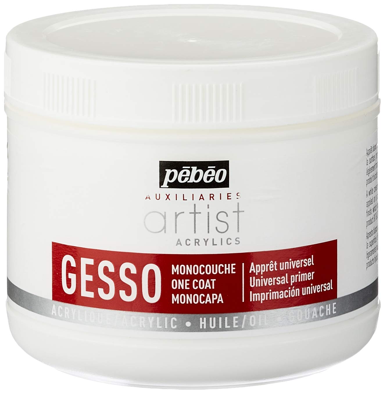PEBEO gesso 500ml primer pot, grey