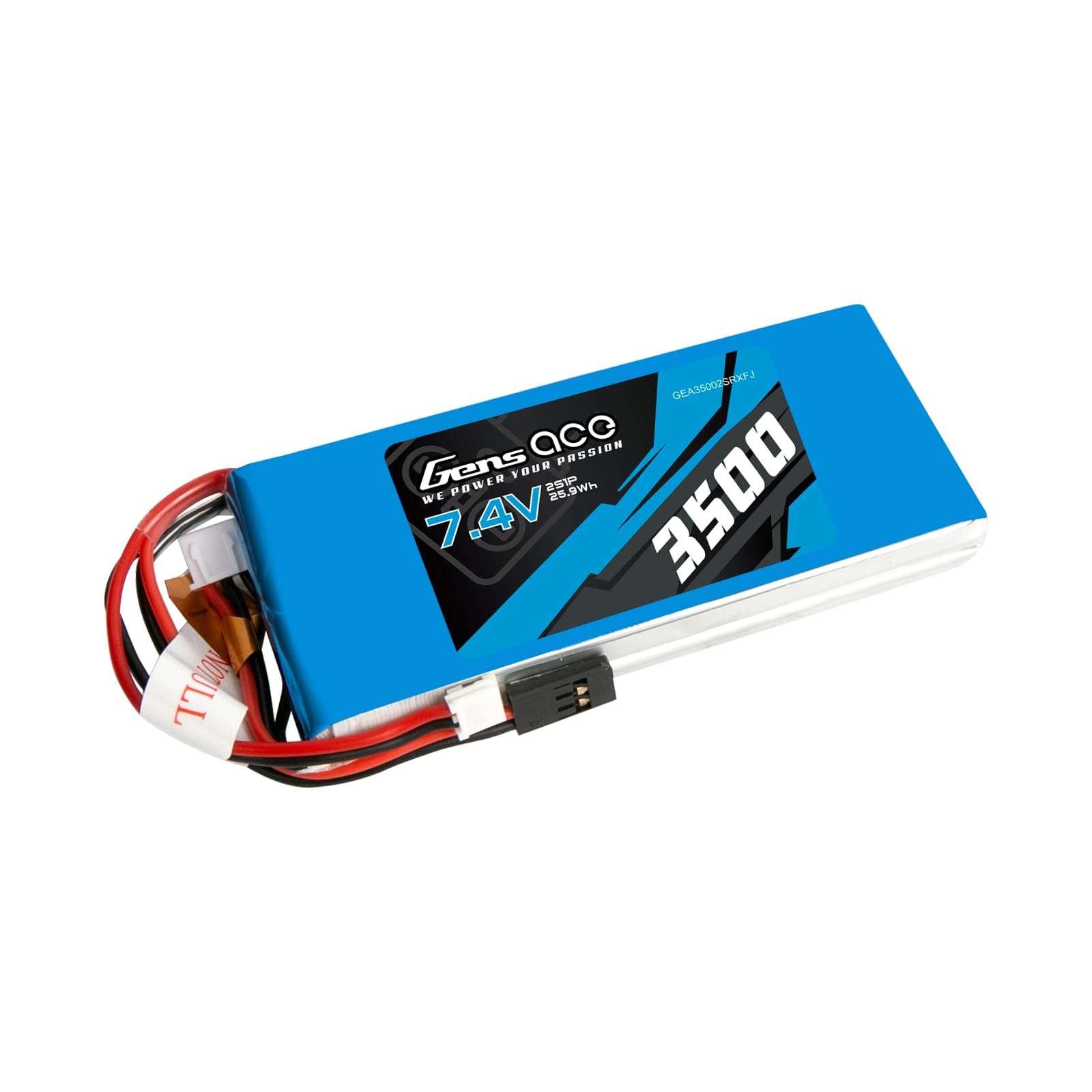 Gens ace LiPo Battery Pack 3500mAh 7.4V RX 2S with FUTABA Plug for RC Car RC Helicopter RC Airplane RC Hobby