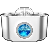 Cat Water Fountain Stainless Steel - 2.2L/74oz Cat Drinking Fountain | Pet Water Fountain for Cats Inside - Ultra Quiet Pet Watering Dispenser - for Small Animals