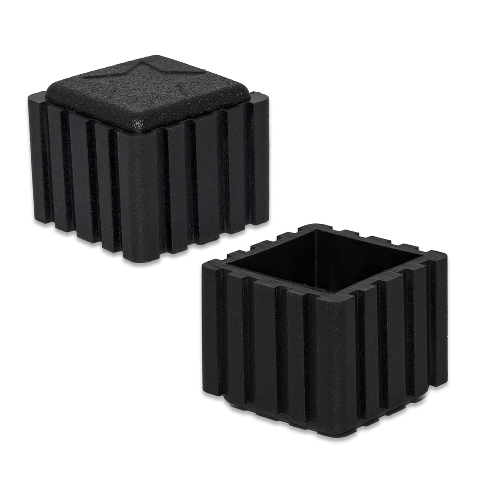 Flyshop 8Pcs Square Chair Leg Caps Anti-Skid Synthetic Rubber Leg Tips Hardwood Floor Protectors Black Furniture Table Feet Covers, 13/16" x 13/16", 20 x 20 mm