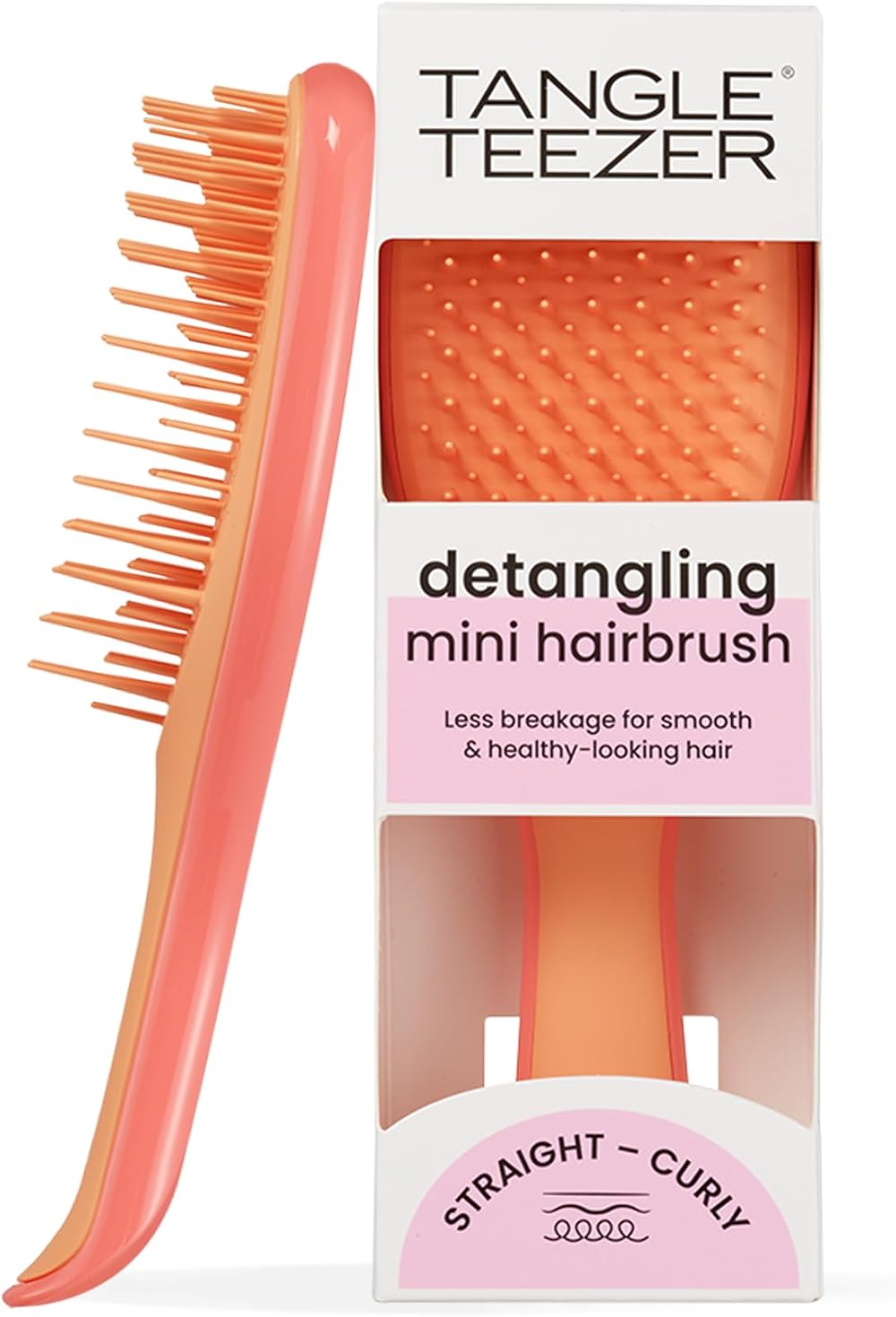 Tangle Teezer Mini Ultimate Detangler – Wet & Dry Travel Brush Salmon Pink