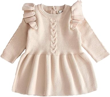 Amazon Com Toddler Baby Girls Knitted Long Sleeve Ruffles Sweater