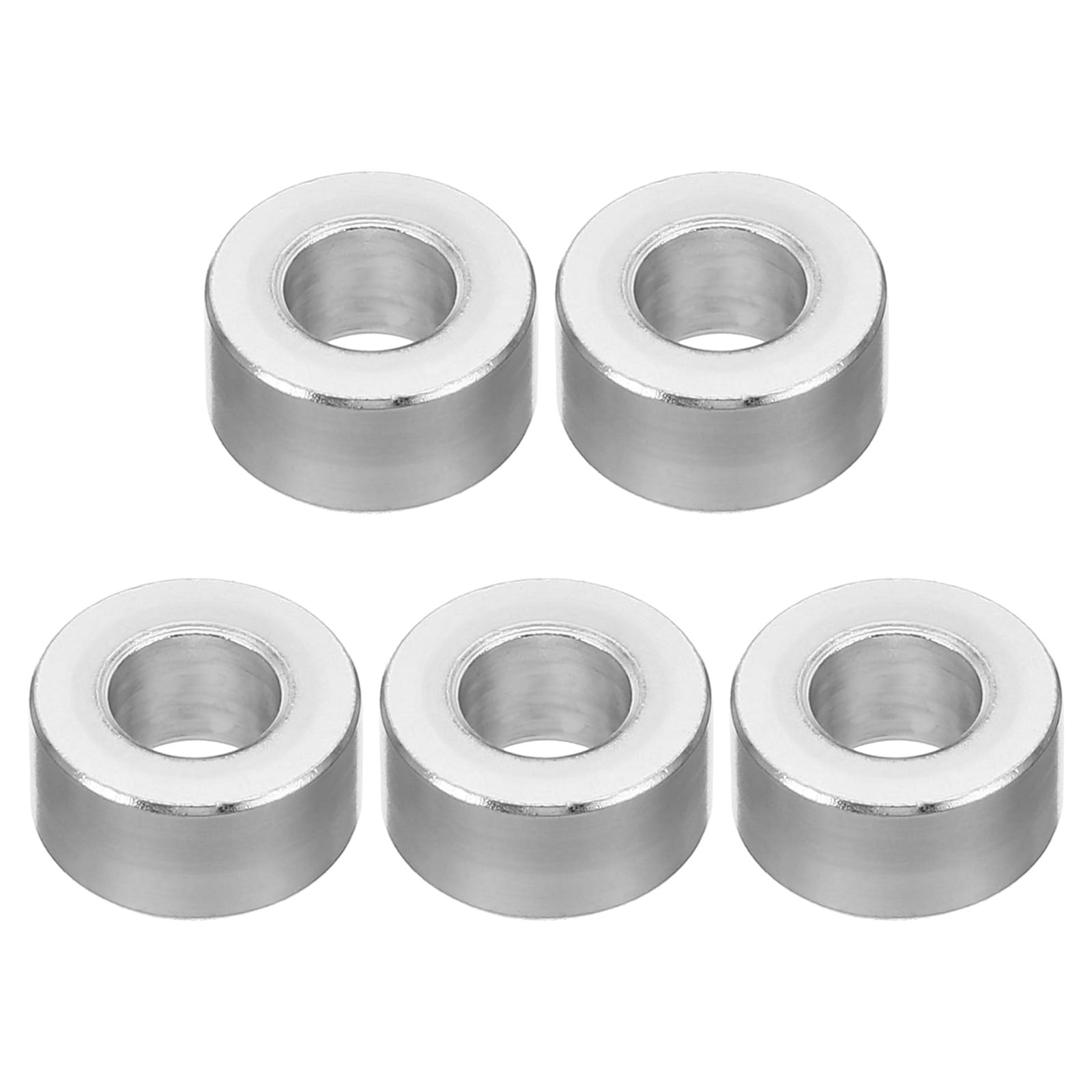 PATIKIL M6 Aluminum Spacers, 5 Pcs Metal Spacer Aluminum Round 6.2mm ID x 12mm OD x 6mm L Thickness Aluminum Spacer 1/4in ID Screw Standoff for 1/4" or M6 Screw Bolts