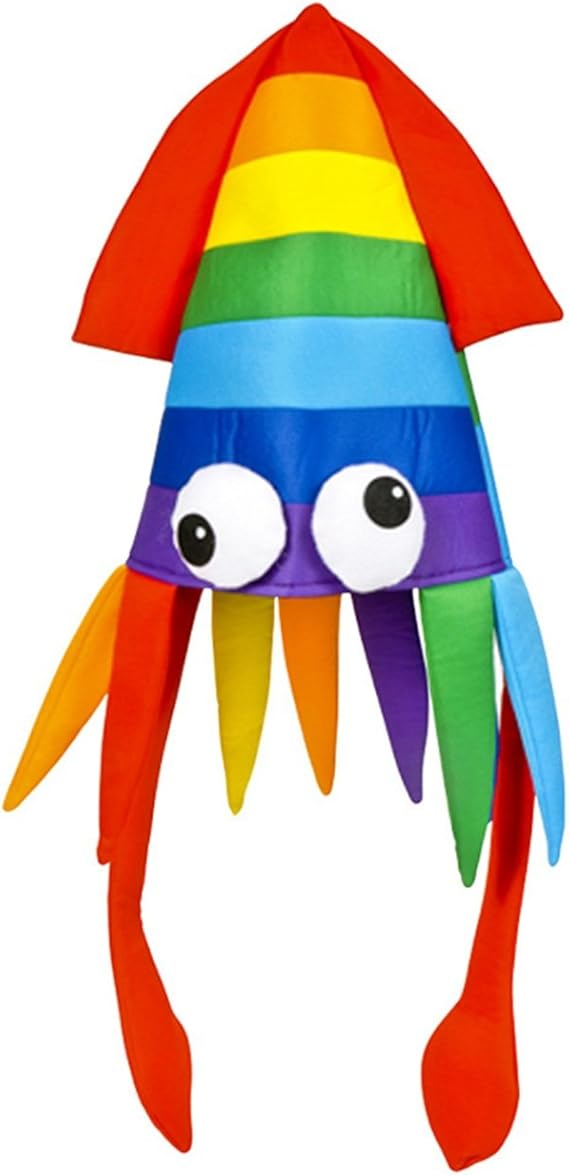 Novelty Rainbow Squid Hat Costume Party Hat Cap Clothing
