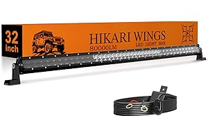 HIKARI WINGS 2026 New 32 Inch LED Light Bar, 80,000LM Off Road, 80W Spot Flood Combo Beam, IP68 Waterproof with 12V/24V Wirin