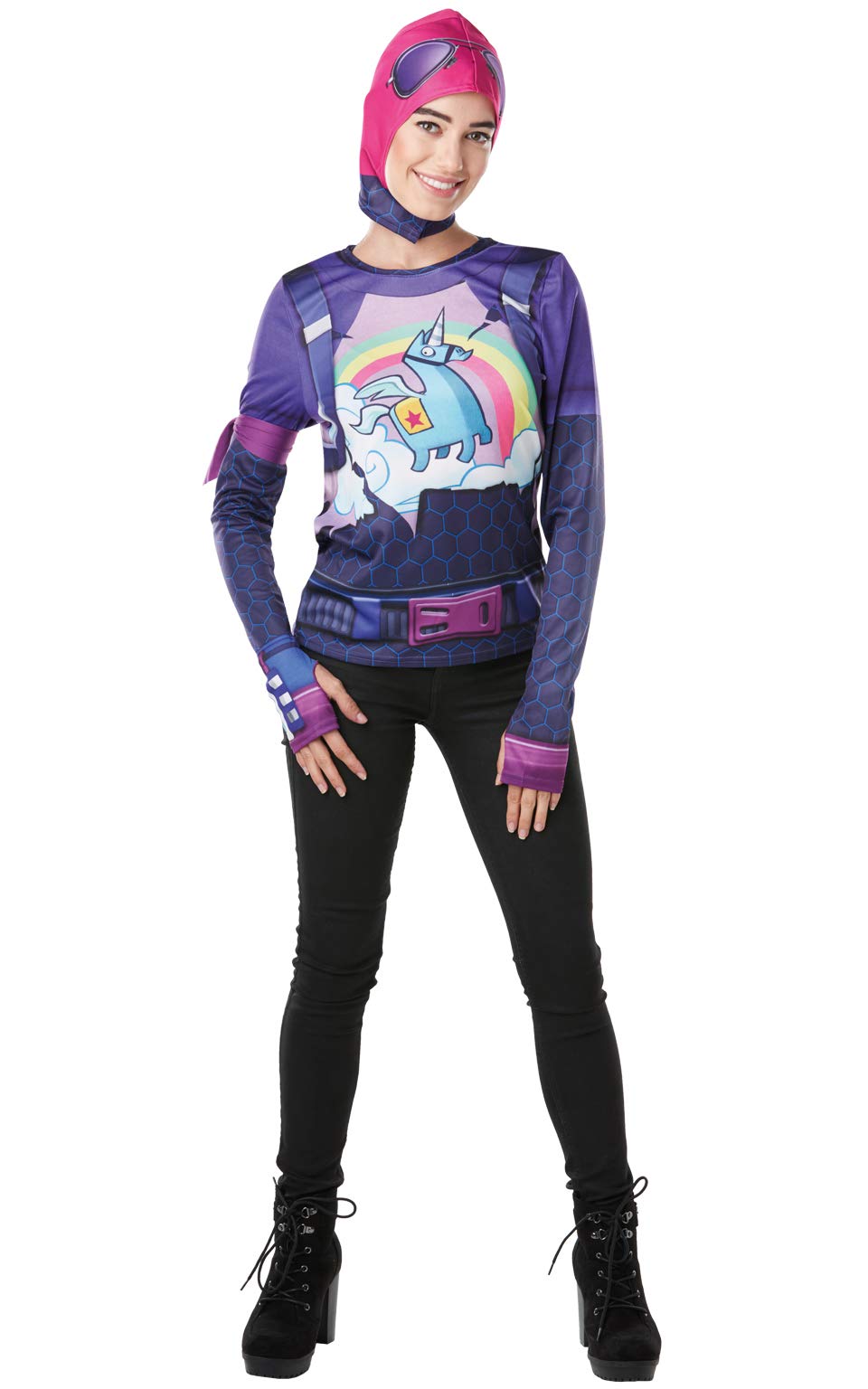 Rubies Official Fortnite Brite Bomber Costume Kit, Adult Ladies UK Size 8-10, Gaming Skin