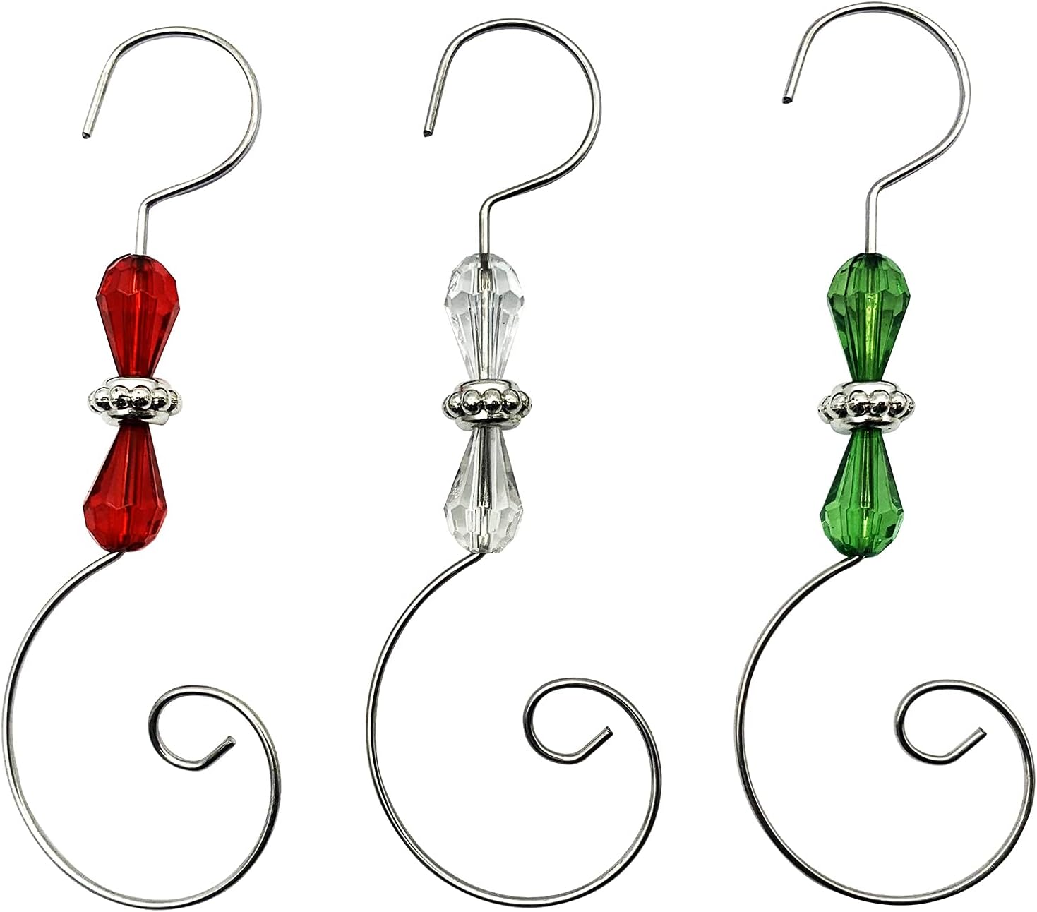 Ornament Hooks - Christmas Ornament Hook Steel Wire Ornament Hook Acrylic Jewelry Hook for Christmas Tree Ornament Hanger, Home Decor-36 Pieces (Silver)