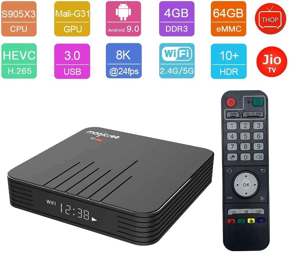 X96 Mini PC Android 10, 4GB 32GB Android TV Box Supports JIO TV HotStar Thop TV PlayStore Miracast UHD 6K 4K 1080P WiFi Smart TV Box