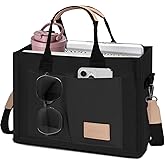 Canvas Tote Bag for Women Crossbody Work Purse with Pockets Top Handle Handbag Satchel Bags for Travel Nurse Teacher