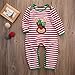 Baby Boys Girls Long Sleeve Christmas Striped Red Nose Reindeer Romper Jumpsuit (70(0-6M), A)