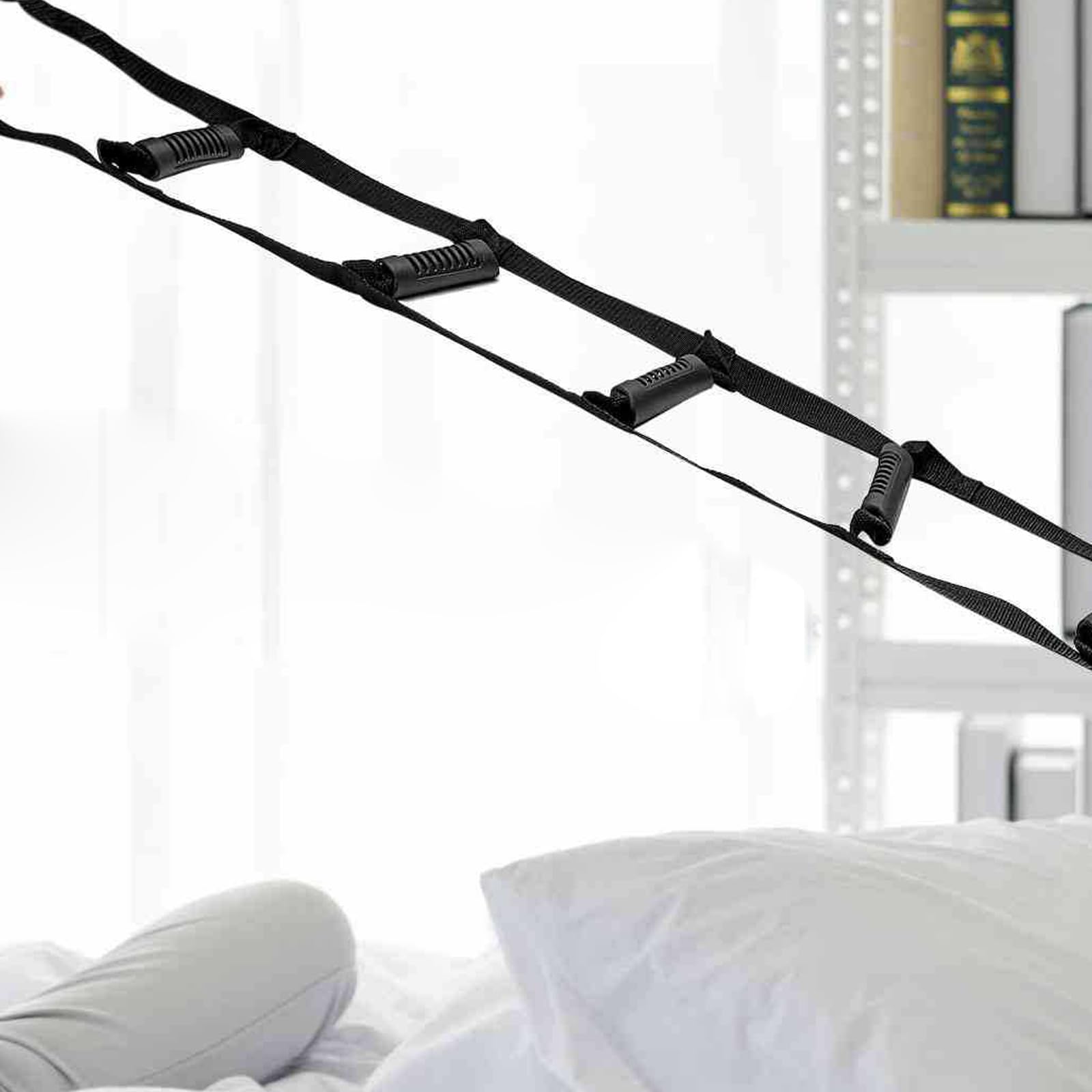 Vokowin Bed Ladder Assist, Pull Up, Sit Up Assist Device with 6 Handle Grips,Adjustable Rope Bed Ladder strap for Elderly Adults,Seniors,Pregnant, Handicap, Injury Recovery Patient (K432-1)