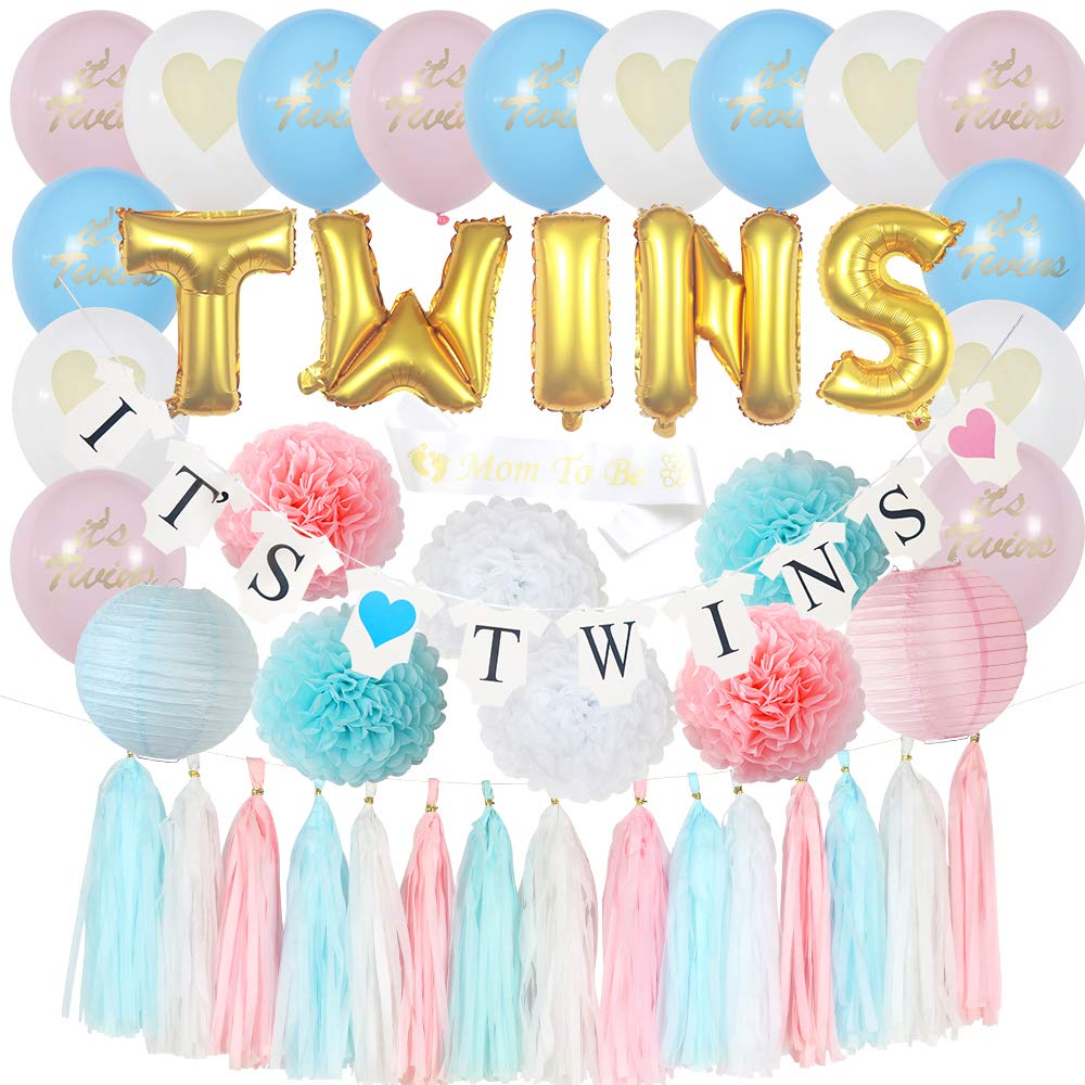 it's twins baby shower decorations