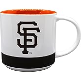 logobrands Extra Large 16oz Two Tone Coffee Mug, MLB Logo with Colored Band and Inner Color (San Francisco Giants)