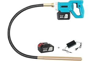 DYRABREST Concrete Vibrating Tool Professional Concrete Cement Vibrator with 1.5m Vibration Rod, 21V Brushless Motor, 80min Battery Life for Tunnels, Bridges, Roads and Port Construction (1 battery)