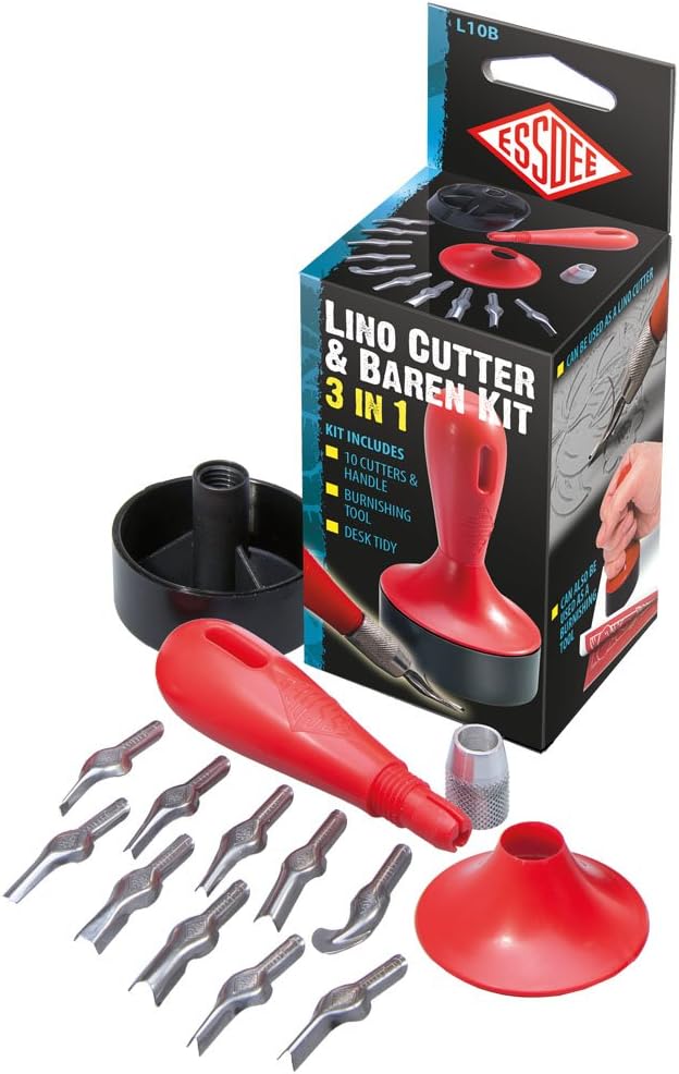 Essdee 3 in 1 Lino Cutter and Baren Kit (10 Cutters Styles 1 to 10) Amazon.co.uk Kitchen & Home