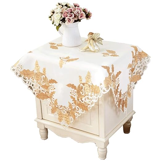 Mantel Pequeño Bordado De Encaje Mesita De Noche Cubierta De La ...