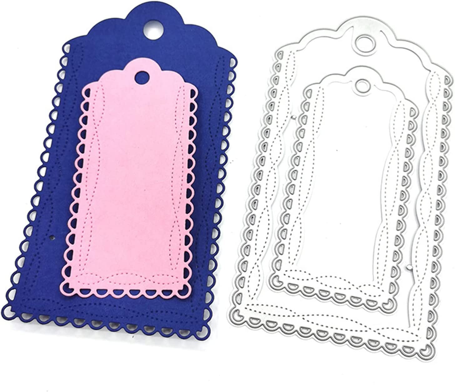 Label-Tag Cutting Dies for Card Making，Cutting Dies Cut Stencils for DIY Scrapbooking Photo Album Decorative Embossing Paper Dies for Card Making Templated+Cute Brooch Pin